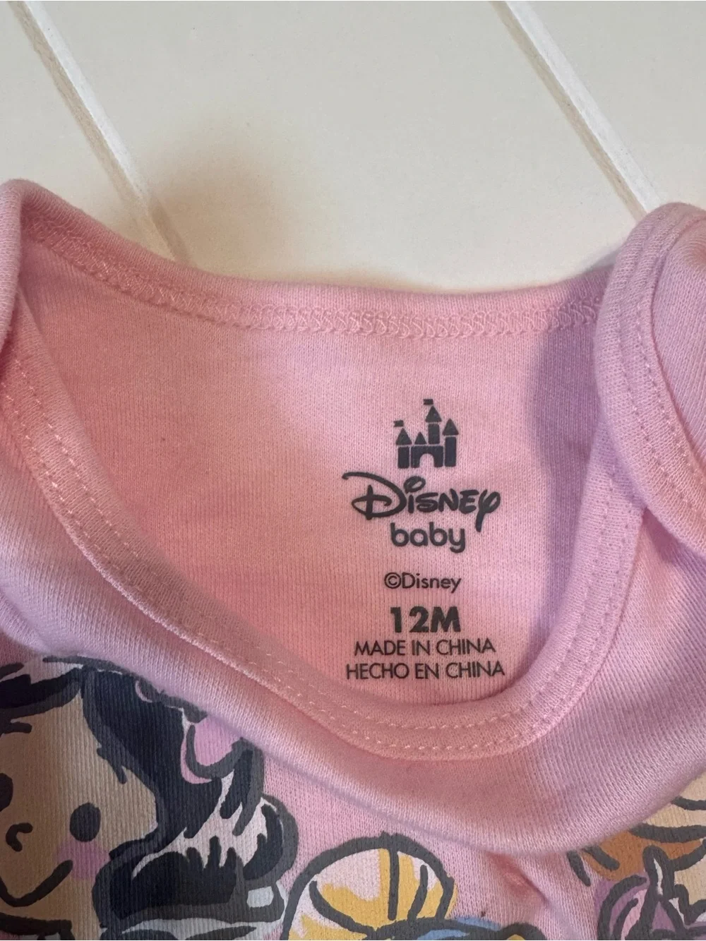 Disney Baby Princess Outfit Lot 12M Quilted Top Joggers Pink Bodysuit